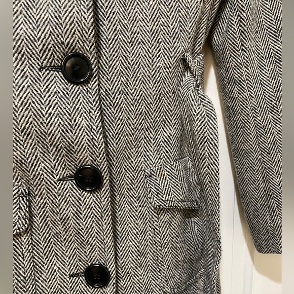 Thailan Womens Grey white marked wool peacoat jacket - Picture 4 of 9